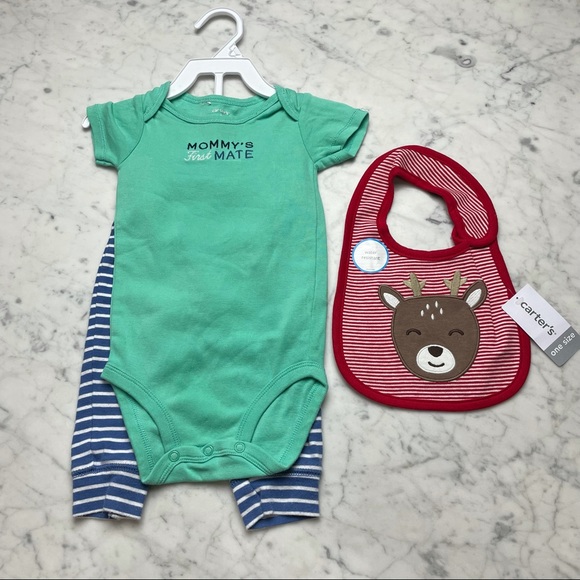 Carter's Other - Carter's Mommy's First Mate Nautical Set Outfit Onesie Christmas Bib Bundle